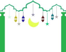 la lune, les étoiles et les lanternes pour l'aïd al-adha vecteur