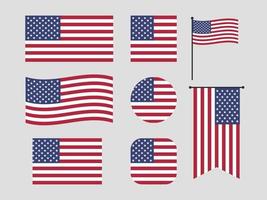 pack de drapeau américain simple vecteur