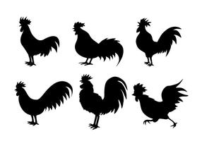 Vecteurs de silhouettes de poulet vecteur