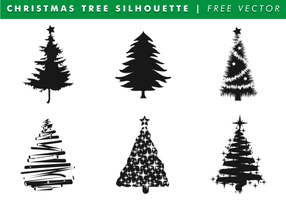 Silhouettes d'arbres de noël vecteur gratuit