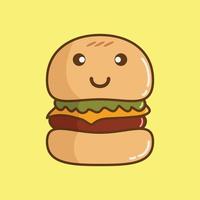 illustration graphique vectoriel de hamburgers mignons