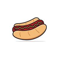 hot-dog simple en style cartoon vecteur