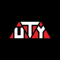 création de logo de lettre triangle uty avec forme de triangle. monogramme de conception de logo triangle uty. modèle de logo vectoriel triangle uty avec couleur rouge. uty logo triangulaire logo simple, élégant et luxueux. devoir