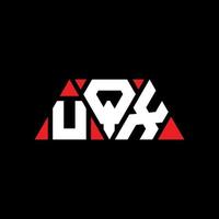 création de logo de lettre triangle uqx avec forme de triangle. monogramme de conception de logo triangle uqx. modèle de logo vectoriel triangle uqx avec couleur rouge. logo triangulaire uqx logo simple, élégant et luxueux. uqx