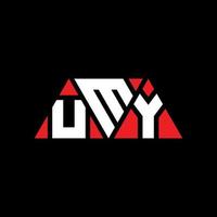 création de logo de lettre triangle umy avec forme de triangle. monogramme de conception de logo triangle umy. modèle de logo vectoriel triangle umy avec couleur rouge. umy logo triangulaire logo simple, élégant et luxueux. euh