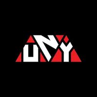 création de logo de lettre triangle uny avec forme de triangle. monogramme de conception de logo triangle uny. modèle de logo vectoriel triangle uny avec couleur rouge. uny logo triangulaire logo simple, élégant et luxueux. uni