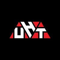 création de logo de lettre triangle uht avec forme de triangle. monogramme de conception de logo triangle uht. modèle de logo vectoriel triangle uht avec couleur rouge. logo triangulaire uht logo simple, élégant et luxueux. euh