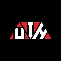 création de logo de lettre triangle uih avec forme de triangle. monogramme de conception de logo triangle uih. modèle de logo vectoriel triangle uih avec couleur rouge. uih logo triangulaire logo simple, élégant et luxueux. euh