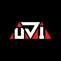 création de logo de lettre triangle uji avec forme de triangle. monogramme de conception de logo triangle uji. modèle de logo vectoriel triangle uji avec couleur rouge. logo triangulaire uji logo simple, élégant et luxueux. uji