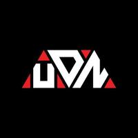 création de logo de lettre triangle udn avec forme de triangle. monogramme de conception de logo triangle udn. modèle de logo vectoriel triangle udn avec couleur rouge. logo triangulaire udn logo simple, élégant et luxueux. udn