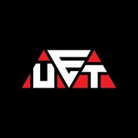 création de logo de lettre triangle uet avec forme de triangle. monogramme de conception de logo triangle uet. modèle de logo vectoriel triangle uet avec couleur rouge. uet logo triangulaire logo simple, élégant et luxueux. uet