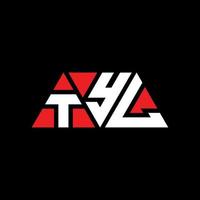 création de logo de lettre triangle tyl avec forme de triangle. monogramme de conception de logo triangle tyl. modèle de logo vectoriel triangle tyl avec couleur rouge. logo triangulaire tyl logo simple, élégant et luxueux. tyl