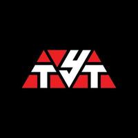 création de logo de lettre triangle tyt avec forme de triangle. monogramme de conception de logo triangle tyt. modèle de logo vectoriel triangle tyt avec couleur rouge. tyt logo triangulaire logo simple, élégant et luxueux. tyt