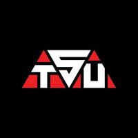 création de logo de lettre triangle tsu avec forme de triangle. monogramme de conception de logo triangle tsu. modèle de logo vectoriel triangle tsu avec couleur rouge. logo triangulaire tsu logo simple, élégant et luxueux. tsu