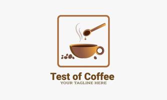 test du modèle de logo de café illustration vectorielle d'un logo de café sucré vecteur