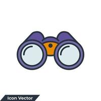illustration vectorielle de jumelles icône logo. modèle de symbole de découverte pour la collection de conception graphique et web vecteur