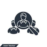 illustration vectorielle de recrutement icône logo. modèle de symbole de ressources humaines pour la collection de conception graphique et web vecteur