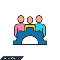 illustration vectorielle du logo de l'icône du groupe de travail. modèle de symbole d'équipe de gestion pour la collection de conception graphique et web vecteur