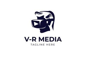 modèle de logo moderne de médias vr vecteur