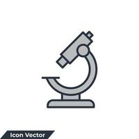 illustration vectorielle de microscope icône logo. modèle de symbole feuille et main, pharmacie et science pour la collection de conception graphique et web vecteur