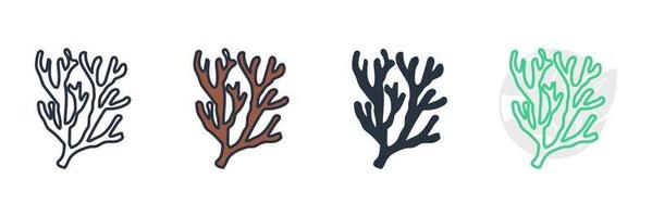 illustration vectorielle de corail icône logo. beau modèle de symbole de flore sous-marine pour la collection de conception graphique et web vecteur