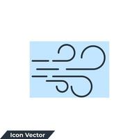 illustration vectorielle de vent icône logo. modèle de symbole de la nature du vent pour la collection de conception graphique et web vecteur