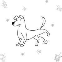 illustration vectorielle de chien pour livre de coloriage vecteur