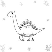 illustration vectorielle de dinosaure pour livre de coloriage vecteur