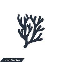 illustration vectorielle de corail icône logo. beau modèle de symbole de flore sous-marine pour la collection de conception graphique et web vecteur