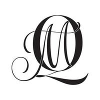 qm, mq, logo monogramme. icône de signature calligraphique. monogramme de logo de mariage. symbole de monogramme moderne. logo de couple pour mariage vecteur