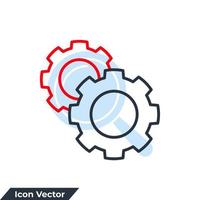 illustration vectorielle de traitement icône logo. modèle de symbole de roue dentée et de processus pour la collection de conception graphique et web vecteur