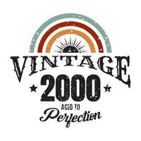 vintage 2000 vieilli à la perfection, conception de typographie anniversaire 2000 vecteur