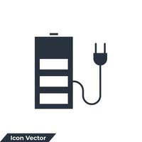 illustration vectorielle du logo de l'icône de charge de la batterie. modèle de symbole de charge pour la collection de conception graphique et web vecteur