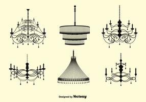 Ensemble de chandelier en cristal gratuit vecteur