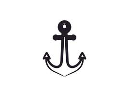 ancre rustique dessiné à la main vintage rétro hipster simple création de logo pour bateau marine nautique transport maritime vecteur