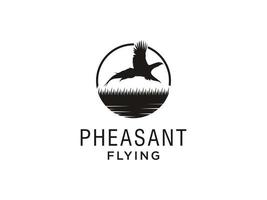 création de logo de silhouette de faisan volant de beauté. utilisable pour les logos d'entreprise et de marque. élément de modèle de conception de logo vectoriel plat.
