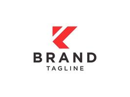 logo de la lettre initiale k. style d'ellipse linéaire rouge avec ligne isolée sur fond blanc. utilisable pour les logos commerciaux et technologiques. élément de modèle de conception de logo vectoriel plat.