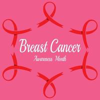 ruban rose pour le symbole de sensibilisation au cancer du sein, illustration vectorielle vecteur