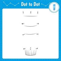 relier les points. crème. dentifrice. jeu éducatif point à point. livre de coloriage pour la feuille de travail d'activité des enfants d'âge préscolaire. illustration vectorielle. vecteur