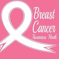 ruban rose pour le symbole de sensibilisation au cancer du sein, illustration vectorielle vecteur