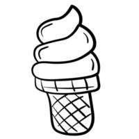 autocollant doodle crème glacée sucrée vecteur