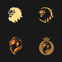 icône de vecteur de modèle de logo tête de lion