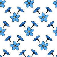 modèle sans couture avec des fleurs bleues myosotis pour le tissu, le textile, les vêtements, la nappe et d'autres choses. image vectorielle. vecteur