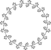 cadre rond composé d'éléments décoratifs. belle couronne sur fond blanc pour votre conception. vecteur