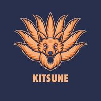 logo mascotte kitsune vecteur