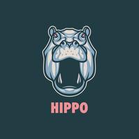 logo mascotte hippopotame vecteur