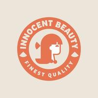 logo de fille de beauté innocente vecteur