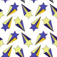 étoiles filantes modèle sans couture bleu jaune pour les enfants fête à la maison conception textile illustration vectorielle étoile avec queue vecteur