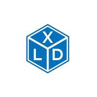 création de logo de lettre xld sur fond noir. concept de logo de lettre initiales créatives xld. conception de lettre xld. vecteur