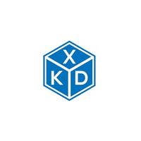 création de logo de lettre xkd sur fond noir. concept de logo de lettre initiales créatives xkd. conception de lettre xkd. vecteur